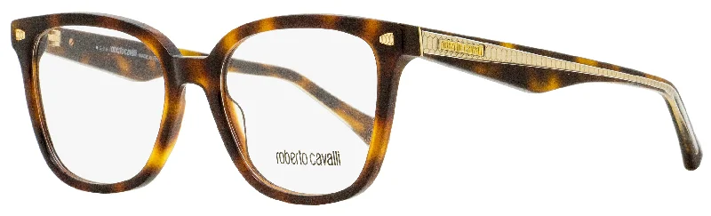 Roberto Cavalli Women's Rectangular Eyeglasses RC5078 Murlo 052 Havana/Gold 52mm