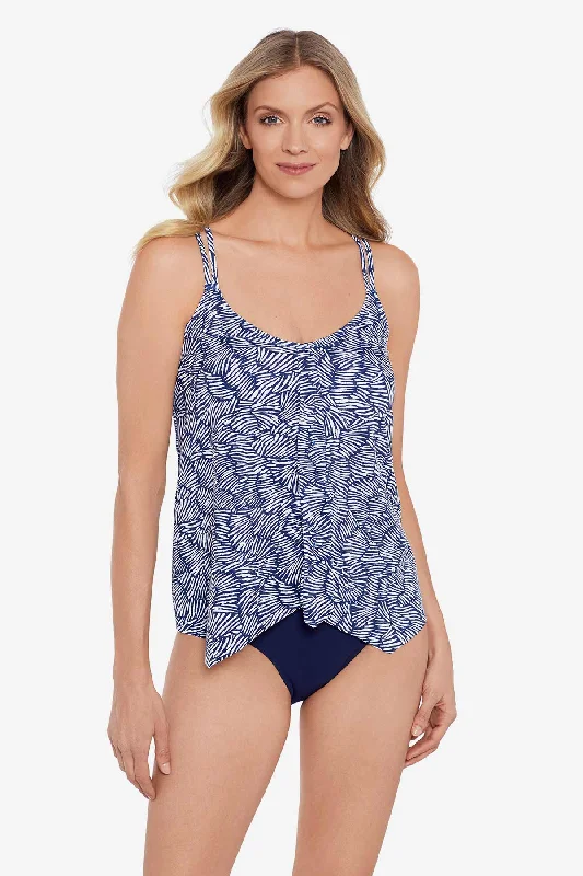 Shifting Shapes Handkerchief Hem Tankini Top