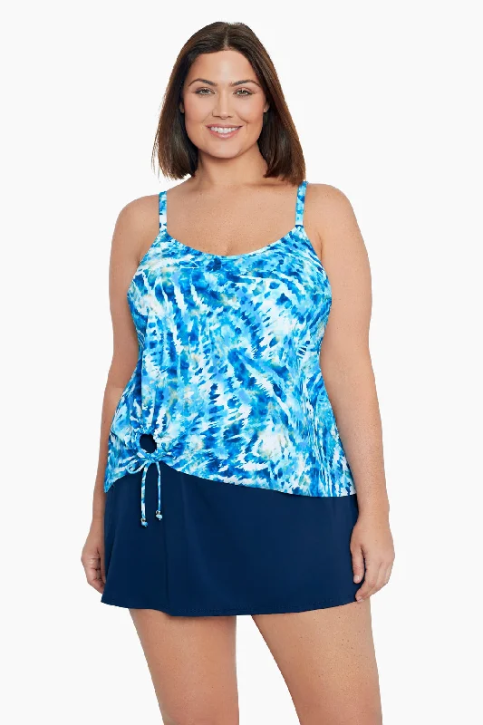 Wishy Washy Plus Size Side Ring Tankini Top