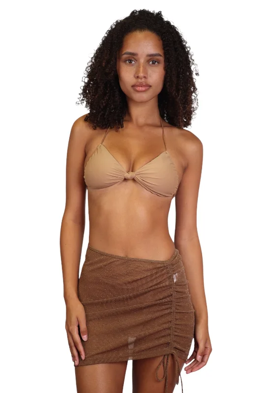 SHEER COVER UP SKIRT- BROWN