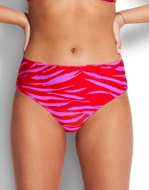 Skin Deep Wide Side Retro Bikini Pant - Mandarin Red