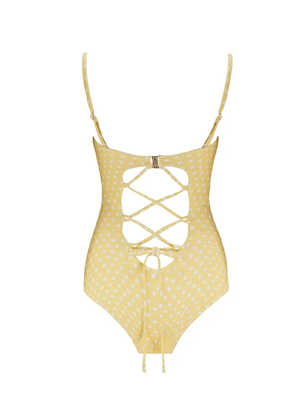 The 9.2.9 Swimsuit - Sunbeam Delicate Polka Dots