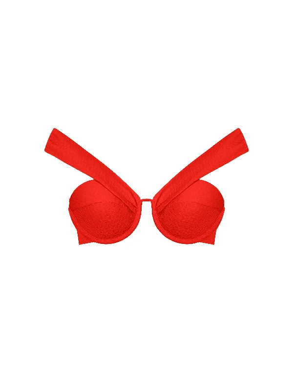 The Bardot Bustier Bra - Grapefruit (Embossed)