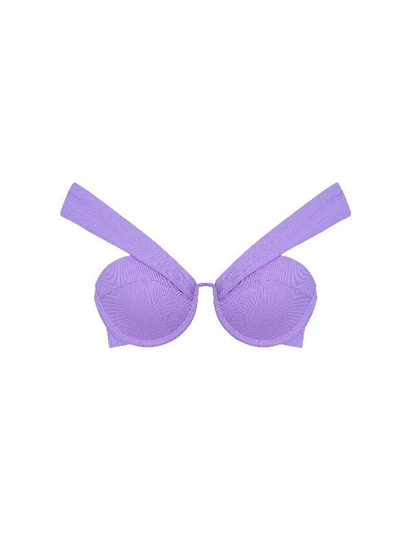 The Bardot Bustier Bra - Violet (Ribbed)