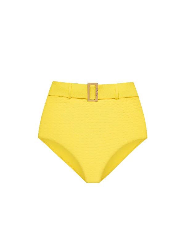 The Belted Brief - Lemon (Embossed)