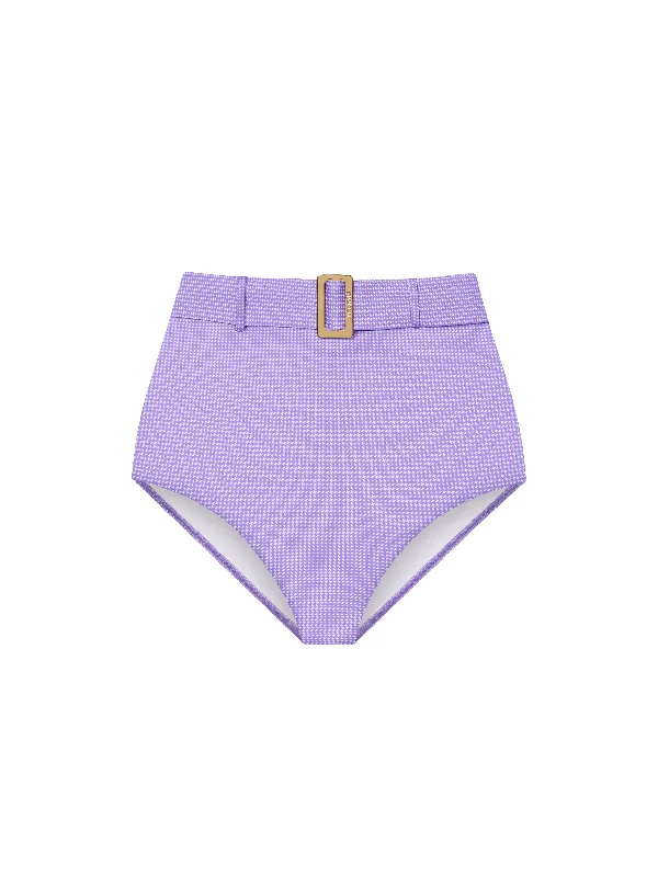 The Belted Brief - Violet (Microcheck)