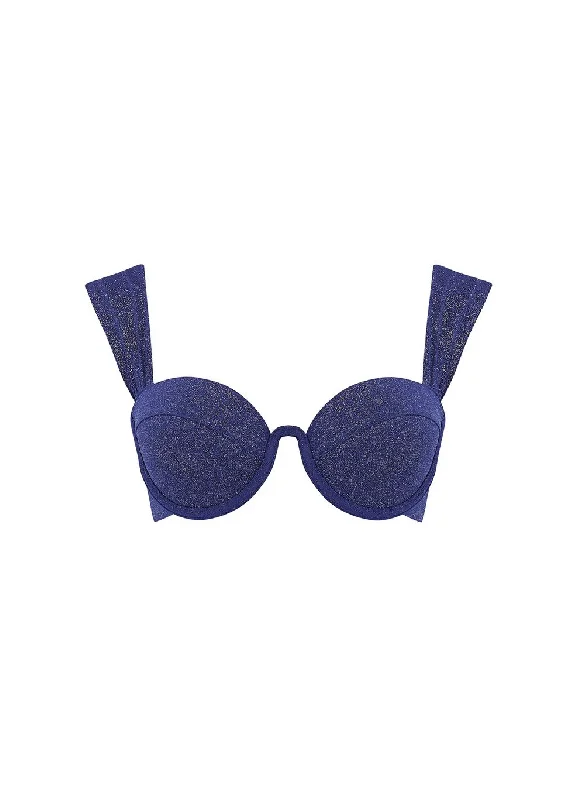 The Modern Bustier Bra - Navy Glimmer