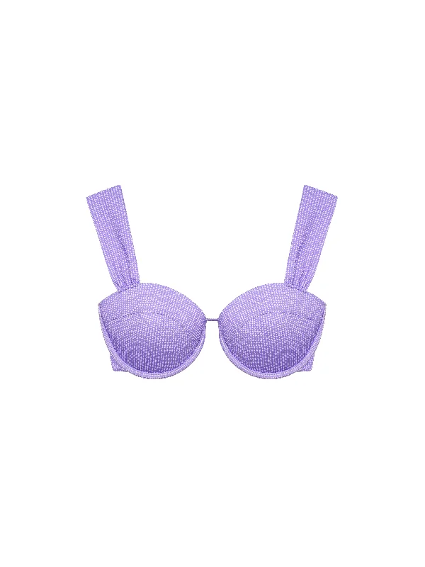 The Modern Bustier Bra - Violet (Microcheck)