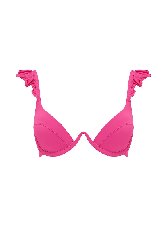 The Ruffle Bra - Hot Pink