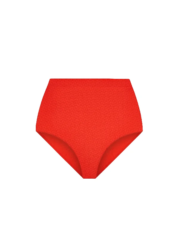 The Sculpting High Waist Brief - Grapefruit (Embossed)