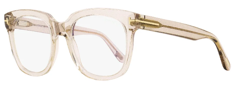 Tom Ford Women's Blue Block Eyeglasses TF5537B 072 Transparent Rose  52mm