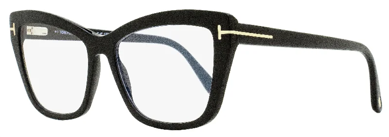 Tom Ford Women's Blue Block Eyeglasses TF5826B 001 Black 55mm