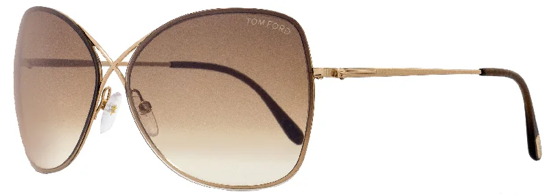 Tom Ford Women's Butterfly Sunglasses TF250 Colette 28F Rose Gold 63mm