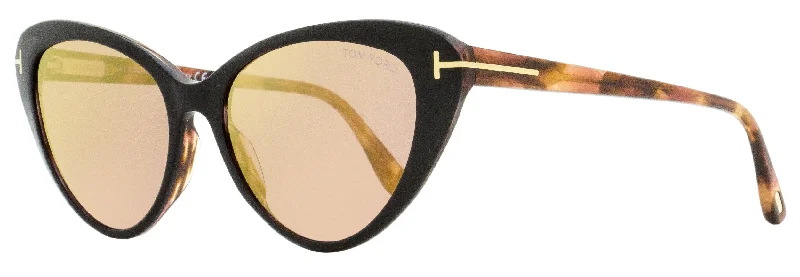 Tom Ford Women's Cateye Sunglasses TF869 Harlow 05Z Black/Rose Havana 56mm