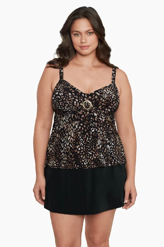 Night Cheetah Plus Size Cara Tankini Top