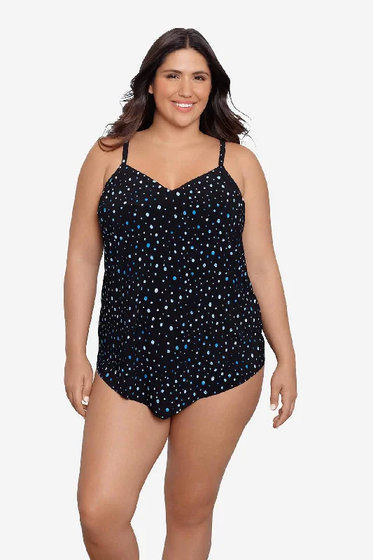 Plus Size Hank Tankini Top Galaxy Dot