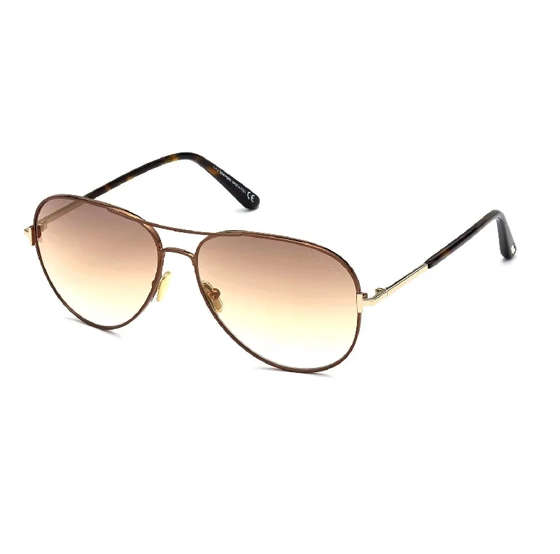 Unisex Ft0823 Clark Sunglasses In Shiny Dark Brown  /  Brown Mirror