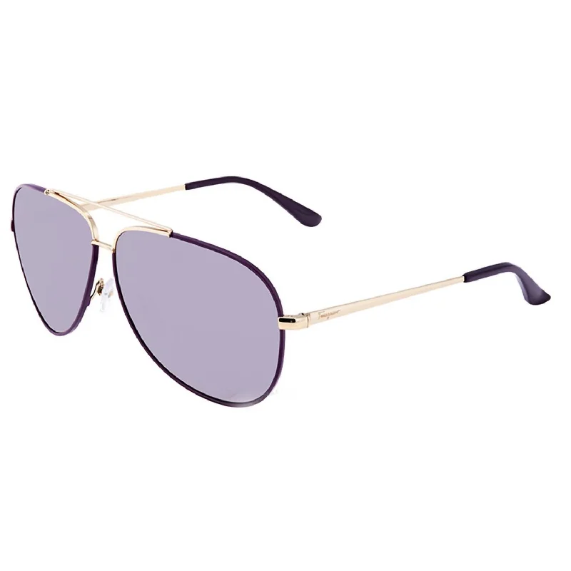 Unisex Sf131S Sunglasses In Shiny Light Gold W/purple Enamel / Purple Gradient