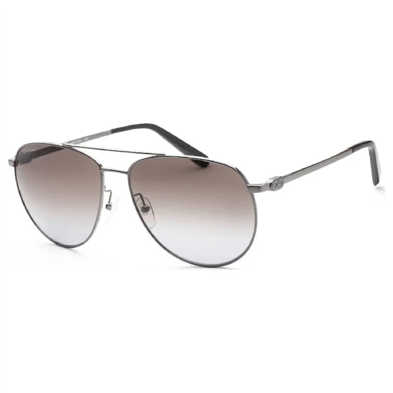 Unisex Sf157S Sunglasses In Shiny Ruthenium / Dark Grey Gradient