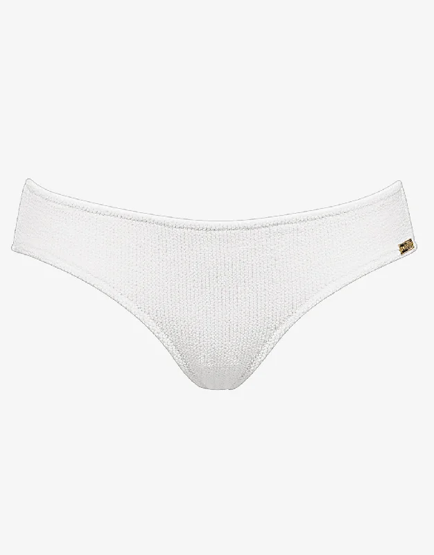 Retro Purity Zip Back Bikini Bottom - White