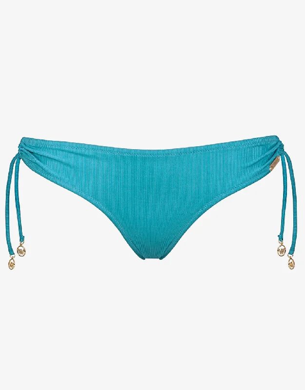 Summer Solids Tie Bikini Bottom - Aqua Beat